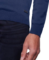Pierre Cardin Strickpullover Rundhals Dunkelblau/Blau