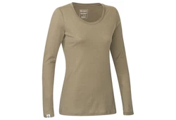 Kaipara Merino Sportswear Langarmshirt Damen Rundhals Slimfit 200 Khaki/Braun