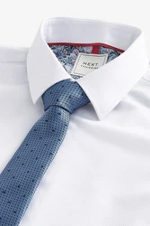 Next Businesshemd Festliches Hemd mit Krawatten im Set Dunkelblau/Blau/Hellblau/Weiß
