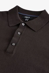 Next Polokragenpullover Regular Fit Poloshirt aus Strick Dunkelbraun/Braun/Dunkelgrün/Grau