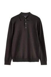 Polokragenpullover Langrmeliges Regular Fit Poloshirt aus Strick (1-tlg)