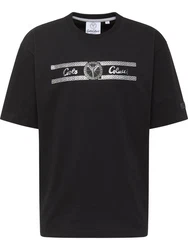 CARLO COLUCCI T-Shirt Di Pastena Schwarz/Hellblau