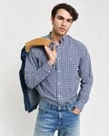 Gant Langarmhemd REG POPLIN SMALL CHECK SHIRT Regular Fit Hellblau/Blau/Grau/Dunkelblau
