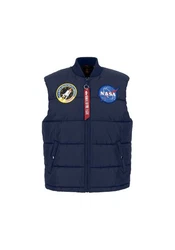 Alpha Industries Puffer Vest NASA Dunkelblau/Blau/Dunkelgrau
