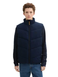 TOM TAILOR Denim Steppweste Dunkelblau/Blau/Hellblau