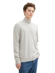 TOM TAILOR Denim Strickpullover Basic Rollkragenpullover grau