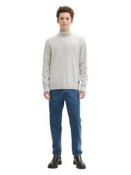 TOM TAILOR Denim Strickpullover Basic Rollkragenpullover grau