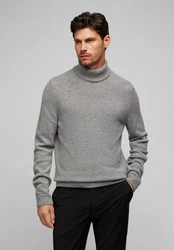 HECHTER PARIS Rollkragenpullover Regular Fit Grau/Hellgrau/Dunkelgrau