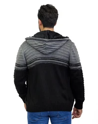 Denim Distriqt Strickjacke Herren Schwarz/Dunkelgrau/Rot