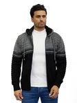 Denim Distriqt Strickjacke Herren Schwarz/Dunkelgrau/Rot