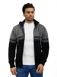Denim Distriqt Strickjacke Herren Schwarz/Dunkelgrau/Rot