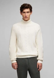 HECHTER PARIS Rollkragenpullover Creme/Weiß