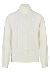 HECHTER PARIS Rollkragenpullover Creme/Weiß