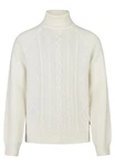 HECHTER PARIS Rollkragenpullover Creme/Weiß