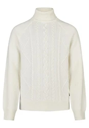 HECHTER PARIS Rollkragenpullover Creme/Weiß