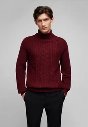 HECHTER PARIS Rollkragenpullover Dunkelrot/Bordeaux/Rot