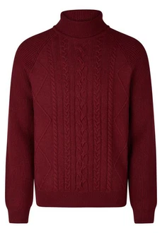HECHTER PARIS Rollkragenpullover Dunkelrot/Bordeaux/Rot