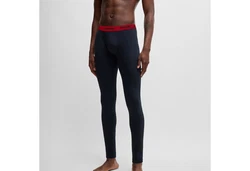 HUGO Lange Unterhose Long John Dunkelblau/Rot/Blau