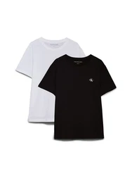 Calvin Klein Jeans T-Shirt 2 PACK MONOLOGO Logodruck Weiß/Dunkelblau/Schwarz