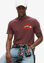 Superdry Rundhalsshirt GREAT OUTDOOR CHEST GRAPHC TEE braun