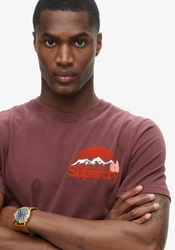 Superdry Rundhalsshirt GREAT OUTDOOR CHEST GRAPHC TEE braun