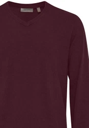 BLEND Pullover Bruton V-Ausschnitt weinrot