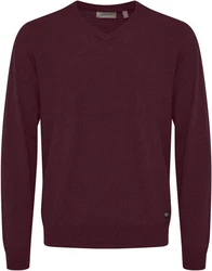BLEND Pullover Bruton V-Ausschnitt weinrot