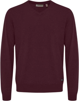 BLEND Pullover Bruton V-Ausschnitt weinrot
