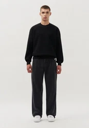 studio seidensticker Strickpullover Studio Langarm Rundhals Schwarz