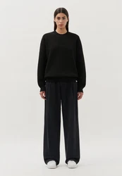 studio seidensticker Strickpullover Studio Langarm Rundhals Schwarz