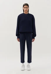 studio seidensticker Strickpullover Studio Langarm Rundhals Dunkelblau