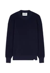 studio seidensticker Strickpullover Studio Langarm Rundhals Dunkelblau