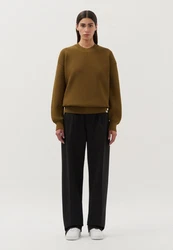 studio seidensticker Strickpullover Studio Langarm Rundhals Dunkelgrün/Braun/Grün/Khaki