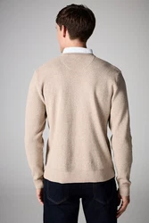 Next 2-in-1 Pullover Regular Fit mit V-Ausschnitt und Hemdeinsatz Beige/Khaki/Braun