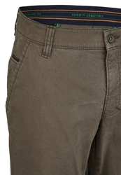 Club of Comfort Chinohose Garvey Chino/Flat Front Khaki/Dunkelgrün