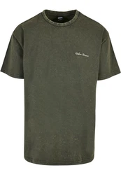 URBAN CLASSICS T-Shirt Oversized Small Embroidery Tee Dunkelgrün/Grün