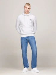 Tommy Jeans Kapuzensweatshirt TJM REG ENTRY GRAPHIC HOODIE Grau/Weiß/Braun