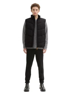 TOM TAILOR Denim Steppweste schwarz