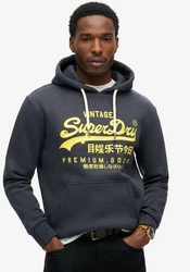 Superdry Kapuzensweatshirt Neon VL Graphic Hoodie nachtblau/gelb/wei