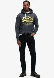 Superdry Kapuzensweatshirt Neon VL Graphic Hoodie nachtblau/gelb/wei