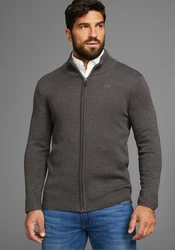 Man's World Strickjacke Dunkelgrau/Grau/Braun/Hellgrau