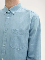 TOM TAILOR Langarmhemd Hellblau/Blau