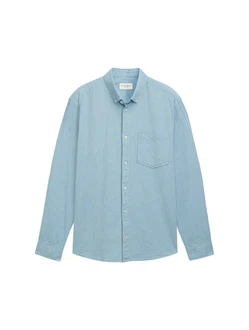 TOM TAILOR Langarmhemd Hellblau/Blau