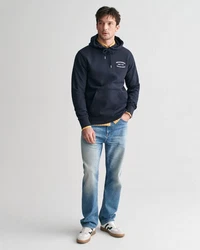 Gant Sweatshirt Hoodie Regular Fit Dunkelblau/Blau