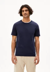 Armedangels T-Shirt JAAMES Schwarz/Dunkelblau