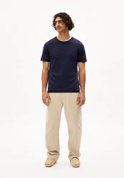 Armedangels T-Shirt JAAMES Schwarz/Dunkelblau