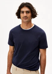Armedangels T-Shirt JAAMES Schwarz/Dunkelblau