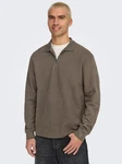 Only & Sons Shirt 'ONSTREVOR' Grau/Braun/Khaki