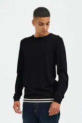 Blend Strickpullover BHPullover Schwarz/Dunkelblau