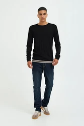 Blend Strickpullover BHPullover Schwarz/Dunkelblau